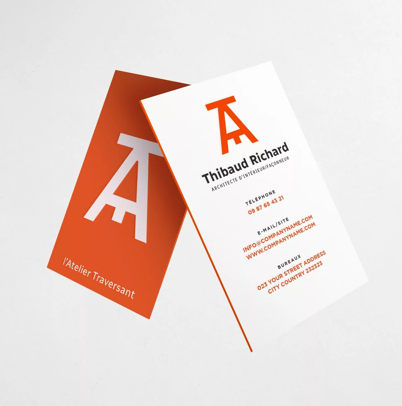 L'Atelier Traversant, cartes de visites